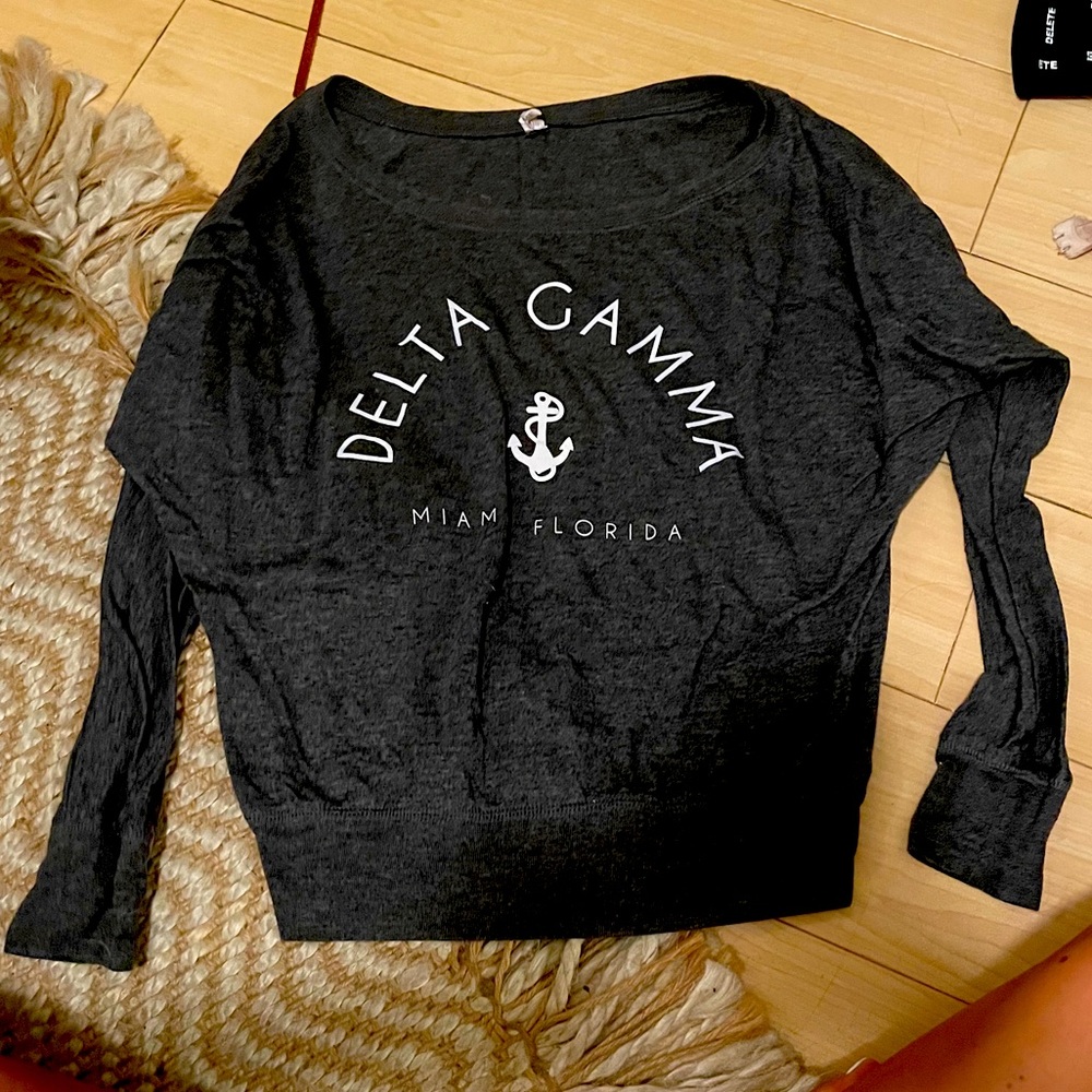 Delta gamma long sleeve cute cut top
